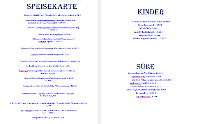 Reutbergstüberl menu 5